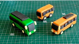 AMAZING miniature bus making with polymer clay /how to make bus with clay screenshot 2