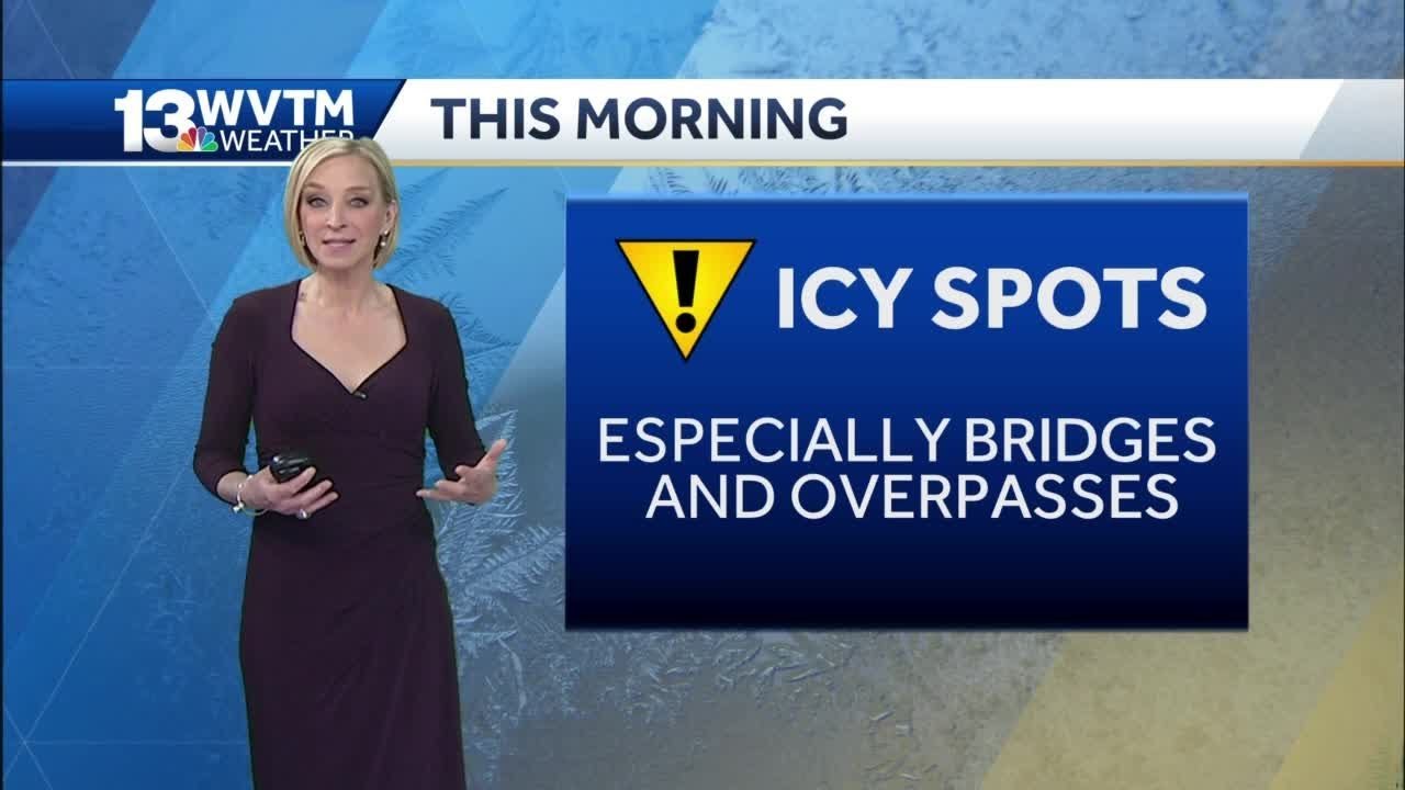 Icy spots possible, sunny and dry for central Alabama - YouTube