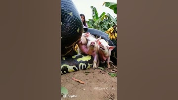 I was shocked to see the giant python trying to swallow the pig