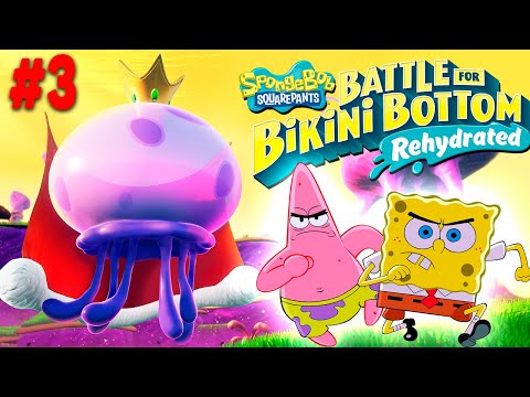 БИТВА С КОРОЛЕМ МЕДУЗОЙ! Приключение ГУБКИ БОБА SpongeBob SquarePants: Battle for Bikini Bottom #3