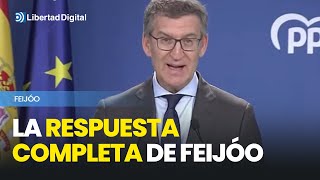 La respuesta completa de Alberto Núñez Feijóo tras el anuncio de Sánchez