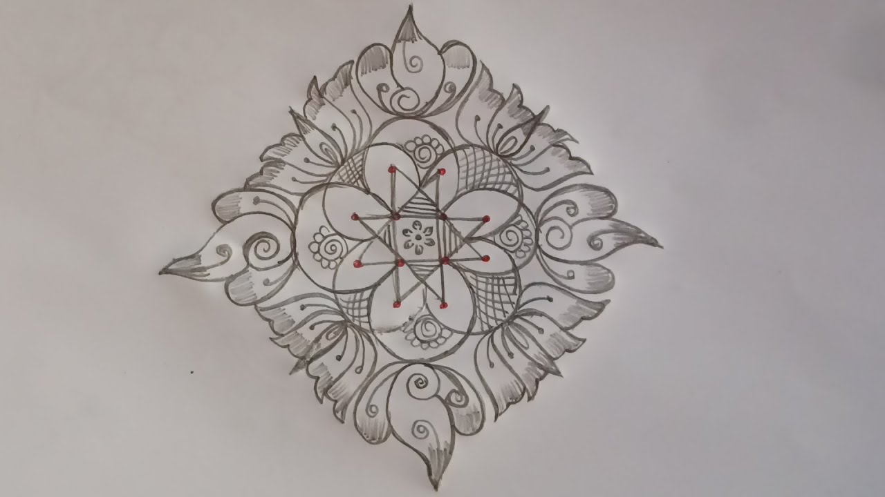 🌹 Puratasi Madham simple kolamdesigns for beginners🌼🌼 festival rangoli designs🌹 simplevakilimuggulu