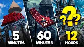 Building a FULL Rollercoaster in 5 MINUTES, 60 MINUTES and UNLIMITED Time!