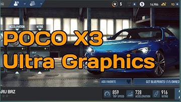 NFS No Limit Ultra Graphics Poco X3 Gaming Test