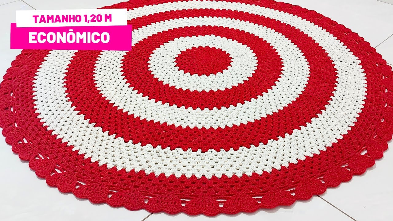 Tapete Redondo de Crochê Super Rápido e Muito Econômico