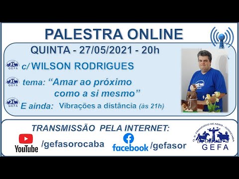Assista: Palestra Online - c/ WILSON RODRIGUES JR. (27/05/2021)