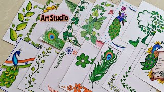 GREEN BORDER DESIGNS/PROJECT WORK DESIGNS/A4 SHEET/FILE/COVER/FRONT PAGE DESIGN FOR SCHOOL PROJECTS