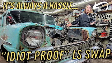It Shouldn't Of Been This Hard! - Ls Swapping A Tri Five Chevy Wagon