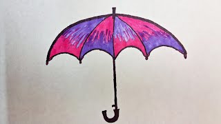 How to draw an umbrella| How to draw an umbrella for kids| How to draw an umbrella easy|