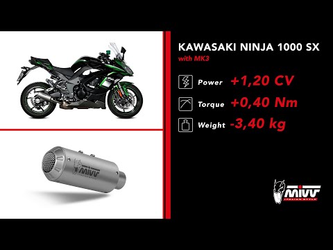 SILENCIADOR DE ACERO INOXIDABLE MIVV MK3 KAWASAKI NINJA 1000 SX / TOURER 2020-2024 video