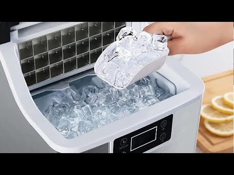 Silonn Countertop Ice Maker, 45lbs Per Day, 24Pcs Ice Cubes in 13 Min, 2  Ways to Add Water, Auto Self-Cleaning, Stainless Steel Ice Machine for Home