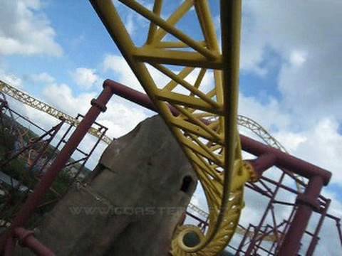 Volcano - The Blast Coaster Front Seat on-ride POV Kings Dominion