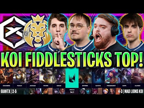 MYRWN SACA FIDDLESTICKS TOP CON KOI!😱 - GX vs MAD KOI LEC INVIERNO 2024 ESPAÑOL LVP