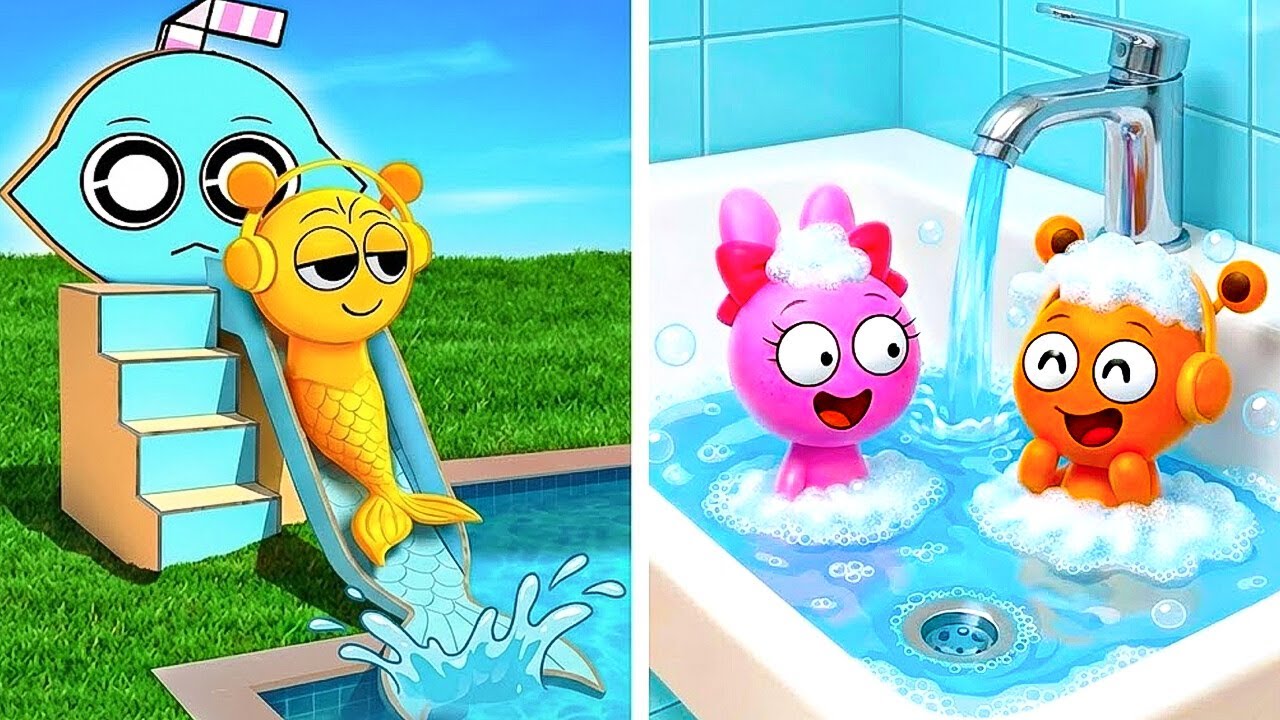 Sprunki’s Mermaid Waterpark 🌊🧜‍♀️ Epic Summer DIY Mini Pool 🏖️✨