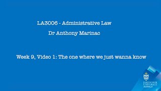 Admin Law 2024, Week 9 Video 1: Information and Accountability by Anthony Marinac 6 views 5 days ago 7 minutes, 48 seconds