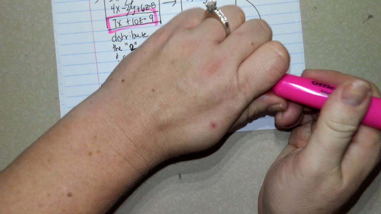 Solving a System of Three Variables Algebraically - YouTube