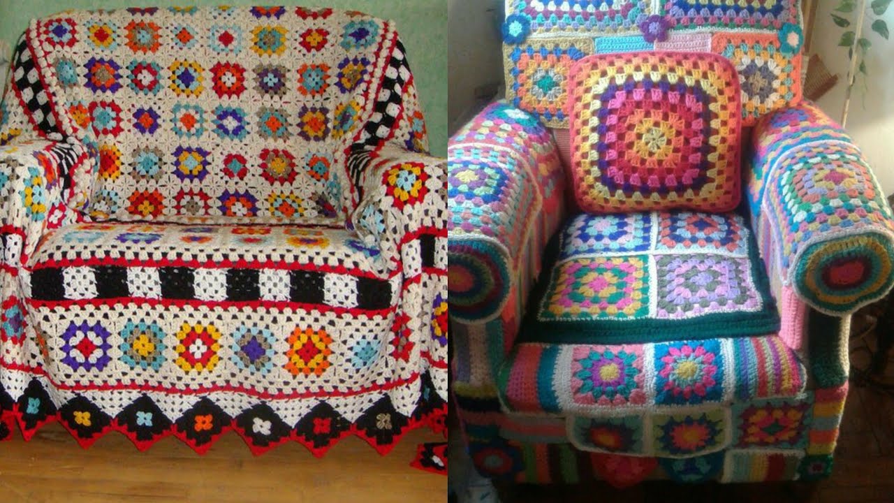 Beautiful And Stylish Crochet Sofas Covers Ideas/ YouTube