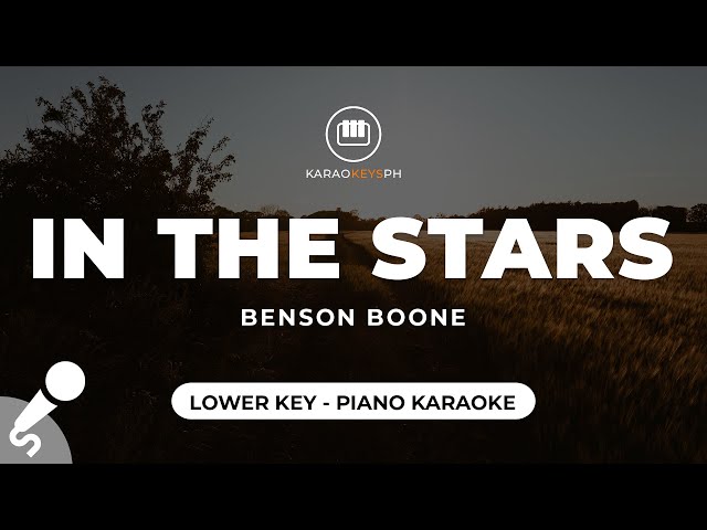 In The Stars - Benson Boone (Lower Key - Piano Karaoke) class=