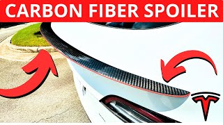 NEW Tesla Model 3/Y RED Rear Spoiler Carbon Fiber Upgrade EVBASE