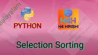 PYTHON Programming// Selection Sort