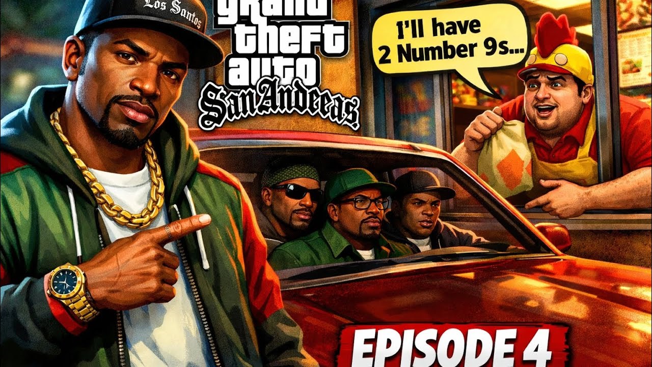 Gta san andreas episode 4: cj and gang homies went to kill ballas and cj got new pair of clothes