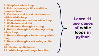Learn 11 use cases of while loops in python