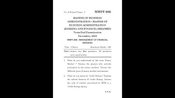 MMPF - 006  December  2023 Question Paper