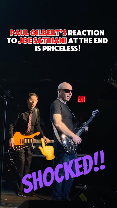 Paul Gilbert’s reaction to Joe Satriani on stage is priceless 😂 #joesatriani #paulgilbert #guitar
