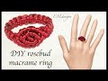 DIY rosebud macrame ring