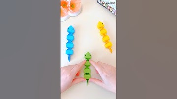Making an origami snake 🐍, super fun elastic paper snake || #shorts #craft #diy #origami #toys