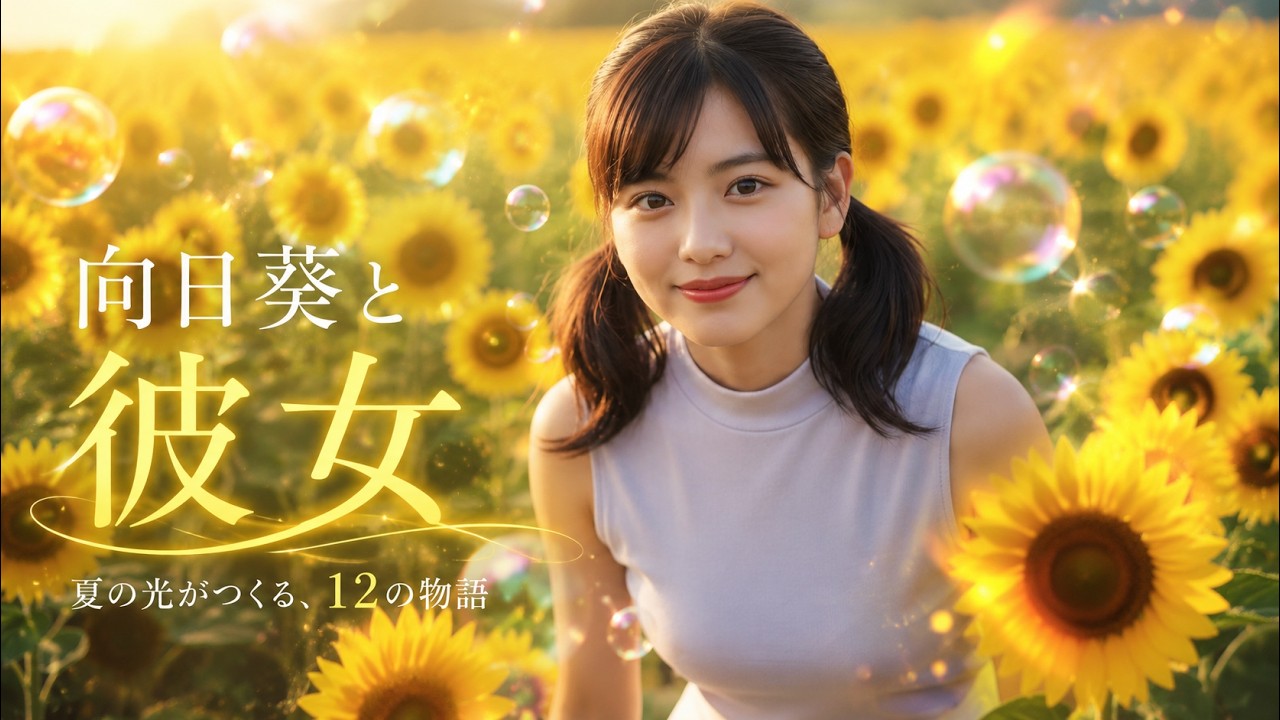 向日葵 MV】向日葵と彼女🌻 夏の光とシャボン玉が織りなす幻想的な12の物語