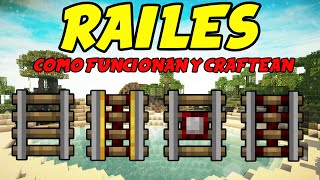 COMO FUNCIONAN LOS RAILES EN MINECRAFT -🚆-  TUTORIAL VIAS ESPAÑOL