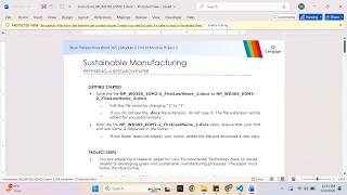 New Perspectives Word 365 | Module 2: End of Module Project 2 Sustainable Manufacturing