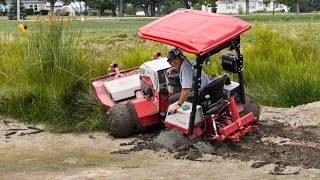 STUCK IN THE MUCK!! Can We EVER Drain This Pond? Deere & Ventrac Compact Tractors!