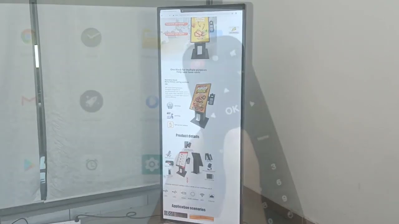 75 Inch Cut 4K Full Screen Android LCD Digital Signage Kiosk