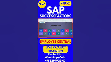 SAP SuccessFactors EC Training Step by Step Online Tutorial Class 1  2025#sapsuccessfactorstraining