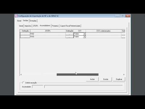 Configurações básicas para Importação do SEFAZ