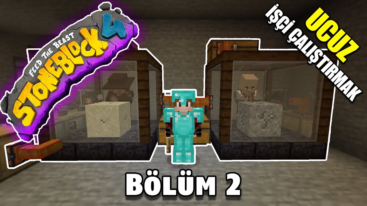 Bizim İçin Çalışan Köylüler ! | FTB StoneBlock 4 Türkçe | Modlu Survival Bölüm 2