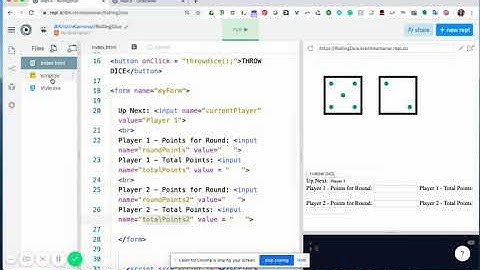 Repl it   Adding Game Elements to Your Dice App in HTML5 Canvas - Captioned