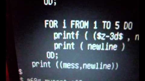 ALGOL 68 Program sorting numbers