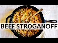 CLASSIC BEEF STROGANOFF - restaurant style Russian pasta dish