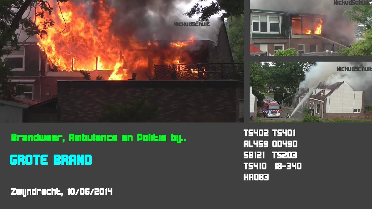 [GROTE BRAND] ZEER FELLE BRAND verwoest 4 huizen in Zwijndrecht