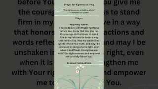Prayer for Righteous Living