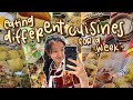 eating different CUISINES every day for a week | what i eat in a week