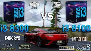 i3 8300 vs i3 8100 Test in 8 Games