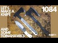 Let's Make a Knife - Plasma Cutting a Knife and 2 Tomahawks Out of 1084 - Part 1