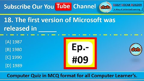 Computer Quiz- 09 || 24 April 2018 || DailyVocabbuilder || Let