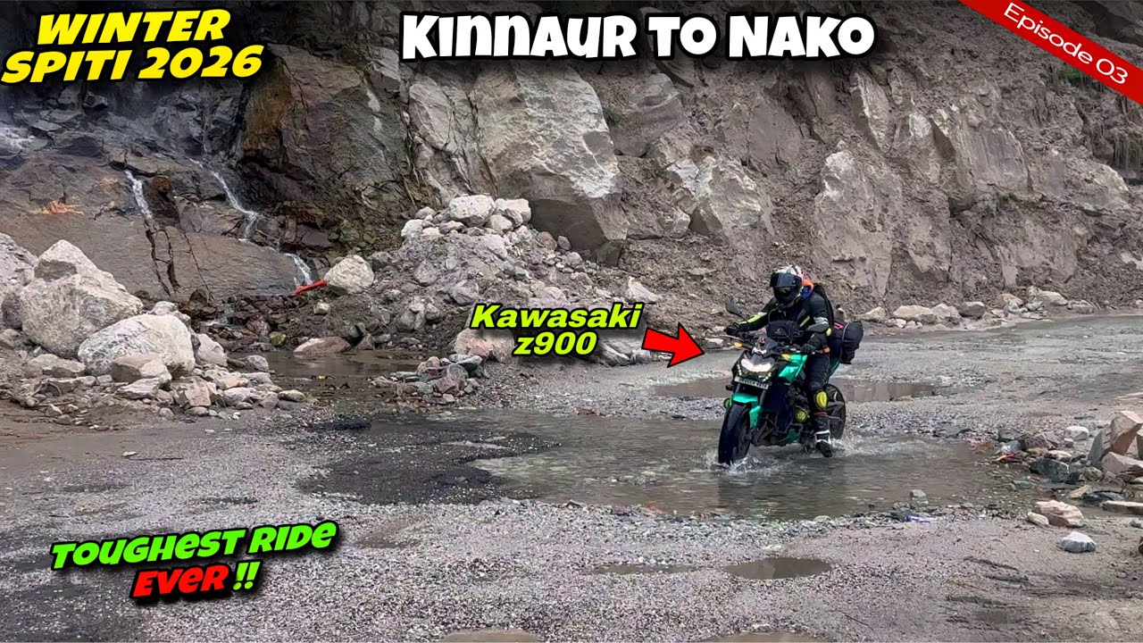 DEADLIEST ROAD AT -12°C 🥶🥵 | KINNAUR VALLEY | EP- 03 WINTER Spiti 2026 🥶 | Kawasaki z900 👍
