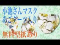 ダーツ入り 小池さんマスク フェイスラインが美しい あごにダーツ 無料型紙 ネットプリント対応！