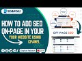 How to add seo onpage in your website using cpanel | SEO Tutorial for GYM Website | Digital Rakesh